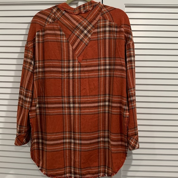 EUC Free People Intimately‎ plaid side splits tunic size XS - Picture 5 of 5